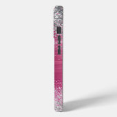 Girly Pink Silver Glitter Sparkle Case-Mate iPhone Case (Achterkant / Links)