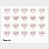Girly Pink Silver Glitzy Glitter Sparkle Confetti Hart Sticker (Vel)
