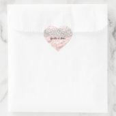 Girly Pink Silver Glitzy Glitter Sparkle Confetti Hart Sticker (Tas)