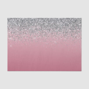 Girly Pink Silver Sparkle Glitter Tissuepapier