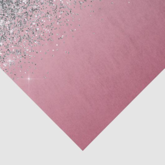 Girly Pink Silver Sparkle Glitter Tissuepapier (Detail)