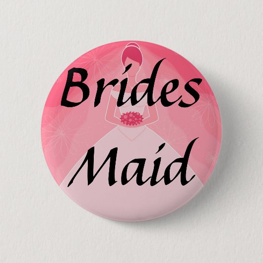  Girly Pink Simple Bridesmaid Ronde Button 5,7 Cm (Voorkant)