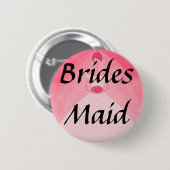  Girly Pink Simple Bridesmaid Ronde Button 5,7 Cm (Voorkant /achterkant)