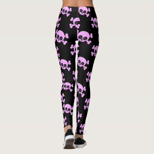 Girly Pink Skulls Leggings (Achterkant)