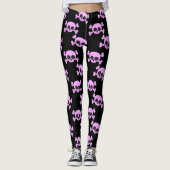 Girly Pink Skulls Leggings (Voorkant)