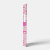 Girly Pink Sleek Cat Pattern Monogram Case-Mate iPhone Case (Achterkant / Rechts)