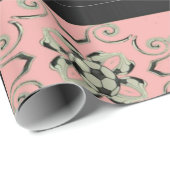 Girly Pink Soccer Wrapping Paper - Design 1 Cadeaupapier (Rol Hoek)