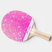 Girly Pink Sparkle gepersonaliseerd Tafeltennisbatje (Zijkant)