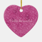 Girly Pink Sparkle Glitter Bloemen Keramisch Ornament (Voorkant)