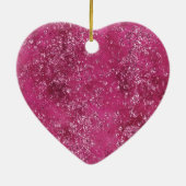 Girly Pink Sparkle Glitter Bloemen Keramisch Ornament (Achterkant)