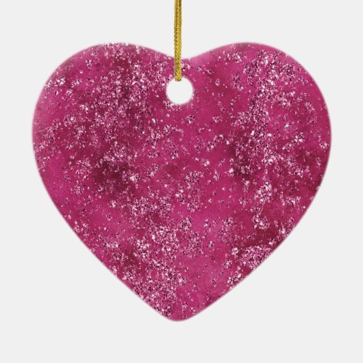 Girly Pink Sparkle Glitter Bloemen Keramisch Ornament (Achterkant)