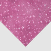 Girly Pink Sparkle Glitter Bloemen Tissuepapier (Detail)