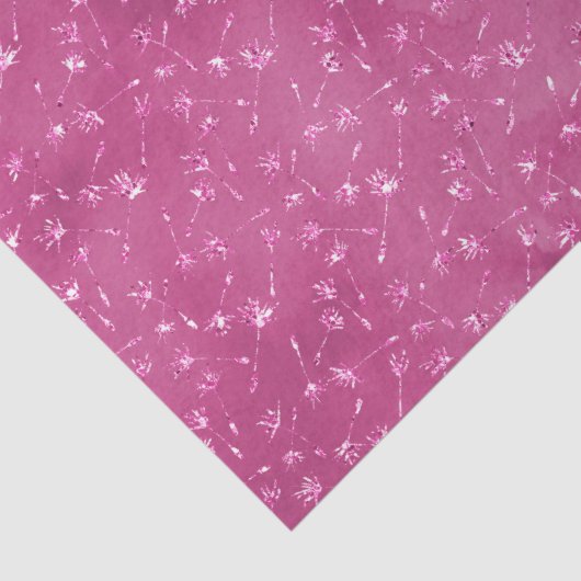 Girly Pink Sparkle Glitter Bloemen Tissuepapier (Detail)