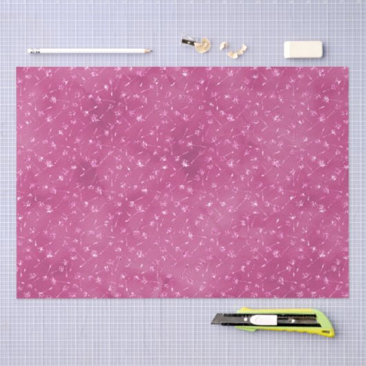 Girly Pink Sparkle Glitter Bloemen Tissuepapier (Craft)