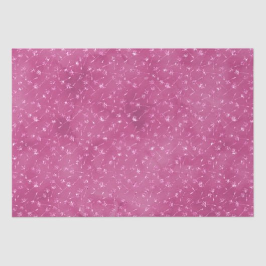 Girly Pink Sparkle Glitter Bloemen Tissuepapier (Voorkant)