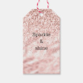 Girly Pink Sparkle Glitter Cadeaulabel (Voorkant)