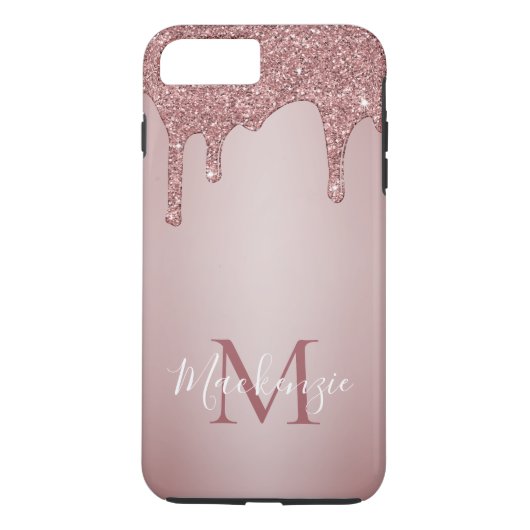 Girly Pink Sparkle Glitter Driemonogram Case-Mate iPhone Case (Achterkant)