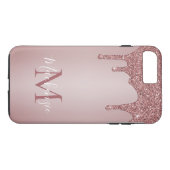 Girly Pink Sparkle Glitter Driemonogram Case-Mate iPhone Case (Achterkant (Horizontaal))