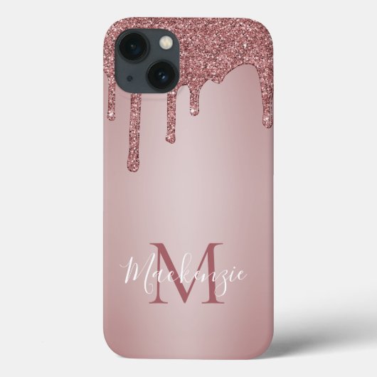 Girly Pink Sparkle Glitter Driemonogram Case-Mate iPhone Case (Achterkant)
