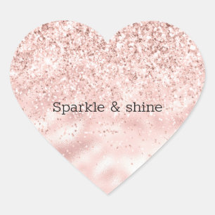 Girly Pink Sparkle Glitter gepersonaliseerd Hart Sticker