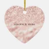 Girly Pink Sparkle Glitter gepersonaliseerd Keramisch Ornament (Voorkant)