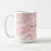 Girly Pink Sparkle Glitter gepersonaliseerd Koffiemok (Links)