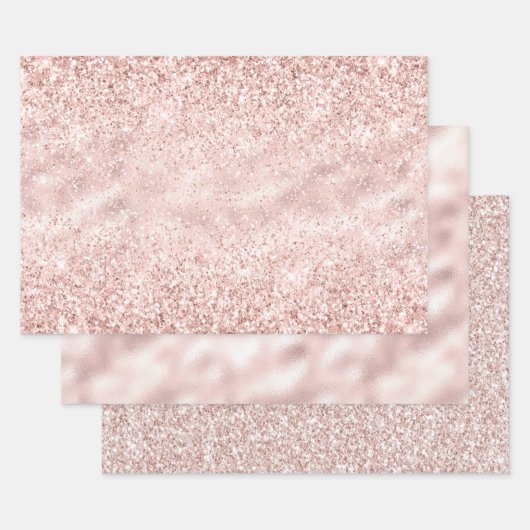 Girly Pink Sparkle Glitter Inpakpapier Vel (Set)