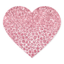 Girly Pink Sparkle Glitter Leopard Print