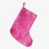 Girly Pink Sparkle Kleine Kerstsok (Voorkant (Hangend))