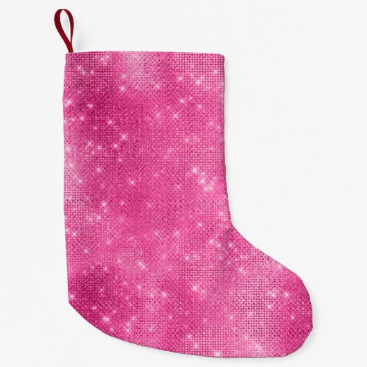 Girly Pink Sparkle Kleine Kerstsok (Voorkant)