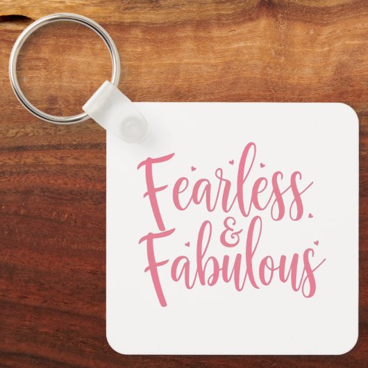 Girly Pink Sparkle Motivational Message Sleutelhanger (Voorkant)