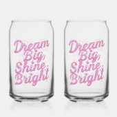 Girly Pink Sparkle Motivational Quote Blikvorm Glas (Voorkant)