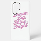 Girly Pink Sparkle Motivational Quote Samsung Galaxy Hoesje (Achterkant)
