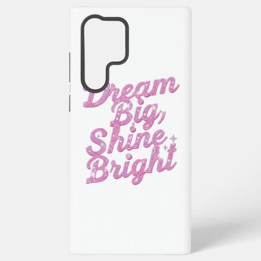 Girly Pink Sparkle Motivational Quote Samsung Galaxy Hoesje (Achterkant)