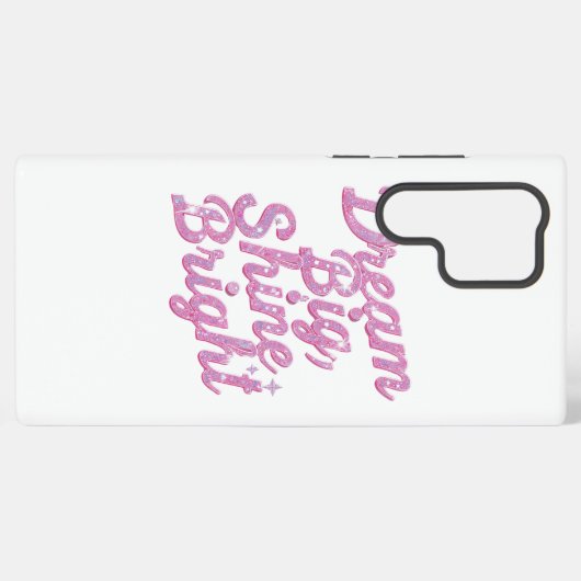 Girly Pink Sparkle Motivational Quote Samsung Galaxy Hoesje (Achterkant horizontaal)