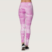 Girly Pink Sparkle Stripes Leggings (Achterkant)
