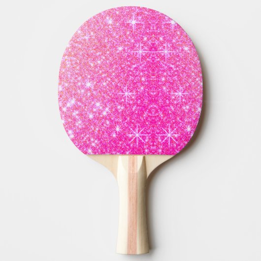 Girly Pink Sparkle Tafeltennisbatje (Voorkant)