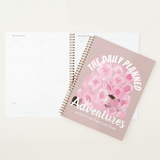 Girly Pink Spring Custom Name Sakura Blossom Planner (Display)