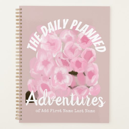 Girly Pink Spring Custom Name Sakura Blossom Planner (Voorkant)