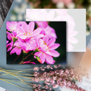 Girly Pink Spring Flowers Natuur Notitiekaartje