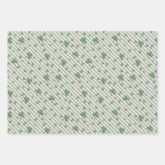 Girly Pink St. Patrick's Day Inpakpapier Vel (Voorkant 3)