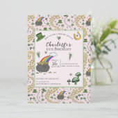 Girly Pink St Patrick's Day Verjaardag voor kinder Kaart (Staand voorkant)