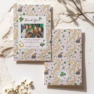 Girly Pink St Patricks Ierse bedankkaart