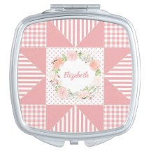 Girly Pink Star Quilt Roos Wreatand Name