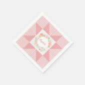 Girly Pink Star Quilt Roos Wreatand Name Servet (Hoek)