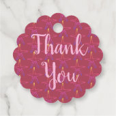 Girly Pink Starfish Birthday Bedankt Bedankjes Labels (Achterkant)