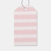 Girly Pink Stripes Gouden Glitter Wimpers Sparkle Cadeaulabel (Achterkant)