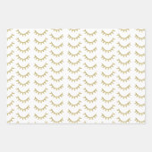 Girly Pink Stripes Gouden Glitter Wimpers Sparkle Inpakpapier Vel (Voorkant 3)