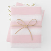 Girly Pink Stripes Gouden Glitter Wimpers Sparkle Inpakpapier Vel (In situ)