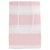 Girly Pink Stripes Gouden Glitter Wimpers Sparkle Medium Cadeauzakje (Achterkant)